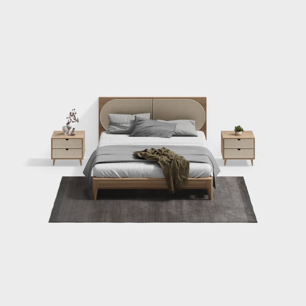 Minimally Designed Double Bed Combination