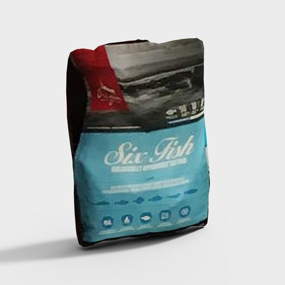 Stylish Low-Poly Fish Feed Bag 3D model