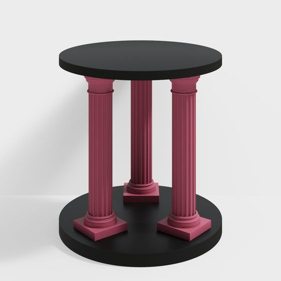Stylish Roman Column Side Table 3D model for Modern Design