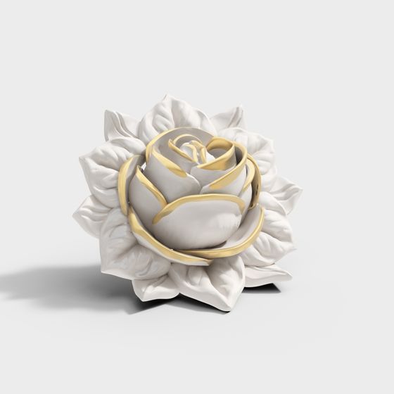 Exquisite 3D Model Rose in Low Poly Style