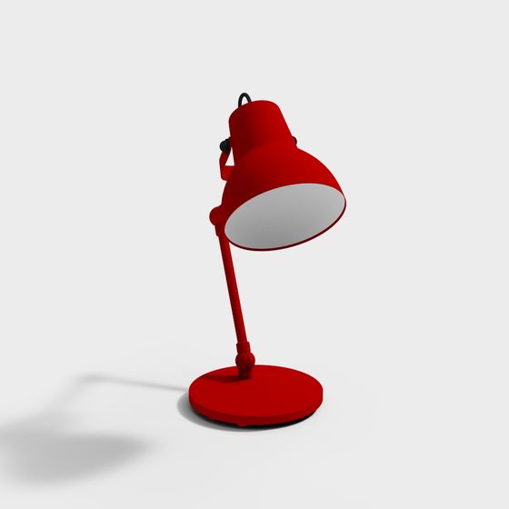 Charming Red Desk Lamp 3D model for Contemporary Spaces
