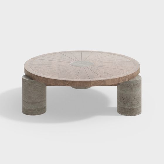 Stylish Low-Poly Round Table 3D model