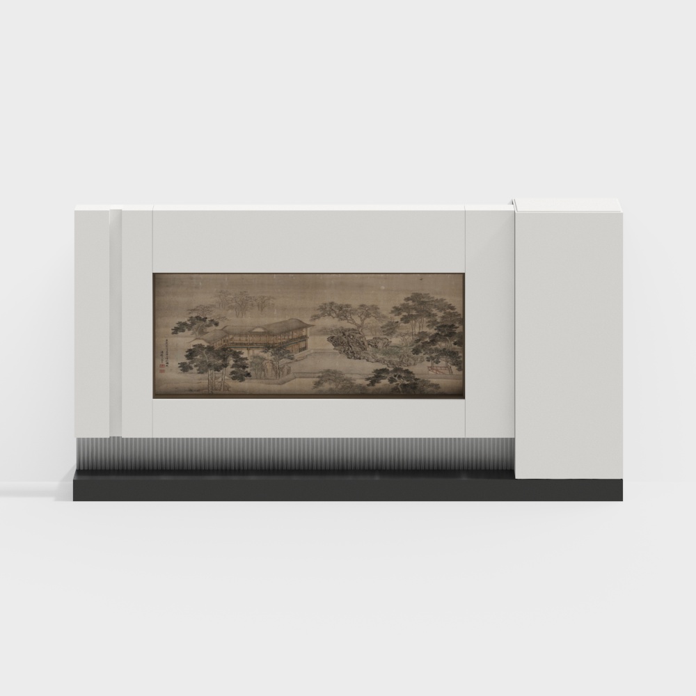 新中式クリームテレビバックウォール