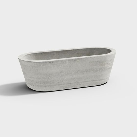 Stylish Concrete Planter 3D Model