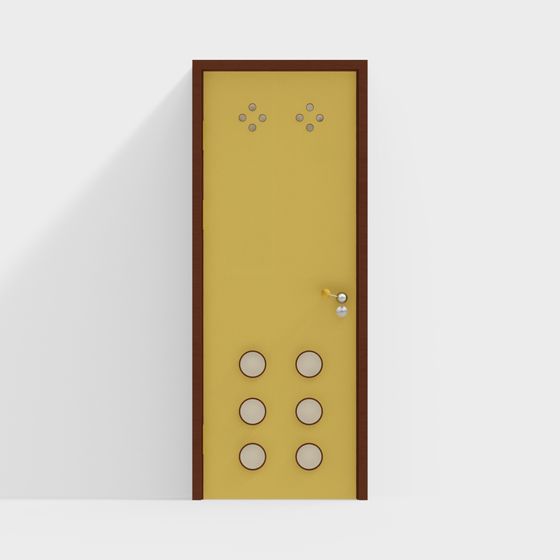 Stylish Low-Polygon Door 3D model