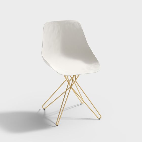Elegant Metal Chair 3D model for Modern Interiors