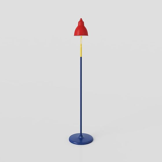 Modern Low-Poly 3D Lamp Model with Unique Color Design