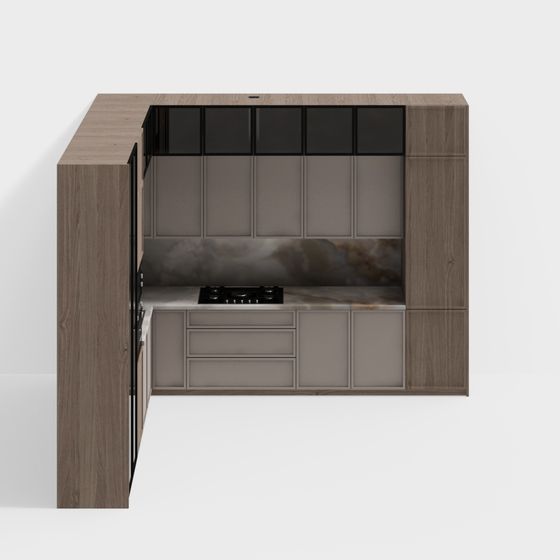 Stylish Low-Poly Kitchen Design 3D model