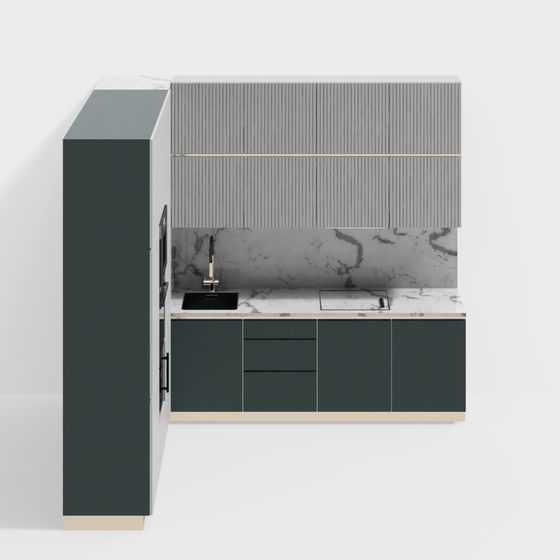 Modern Minimalist Kitchen 3D model