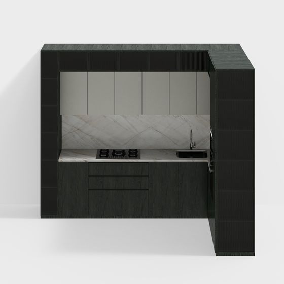 Minimalist Kitchen Cabinet Door 3D model