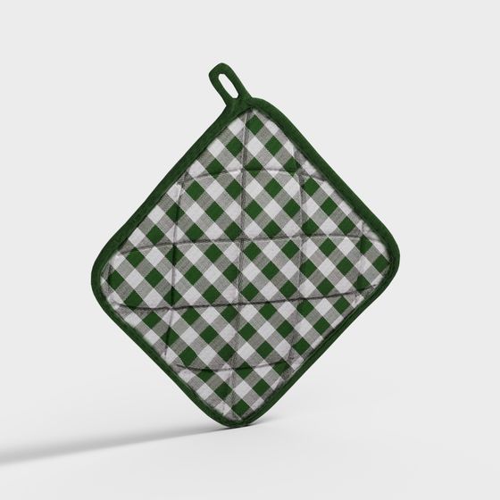 Charming Checkerboard Pot Mat 3D Model for Cozy Kitchens