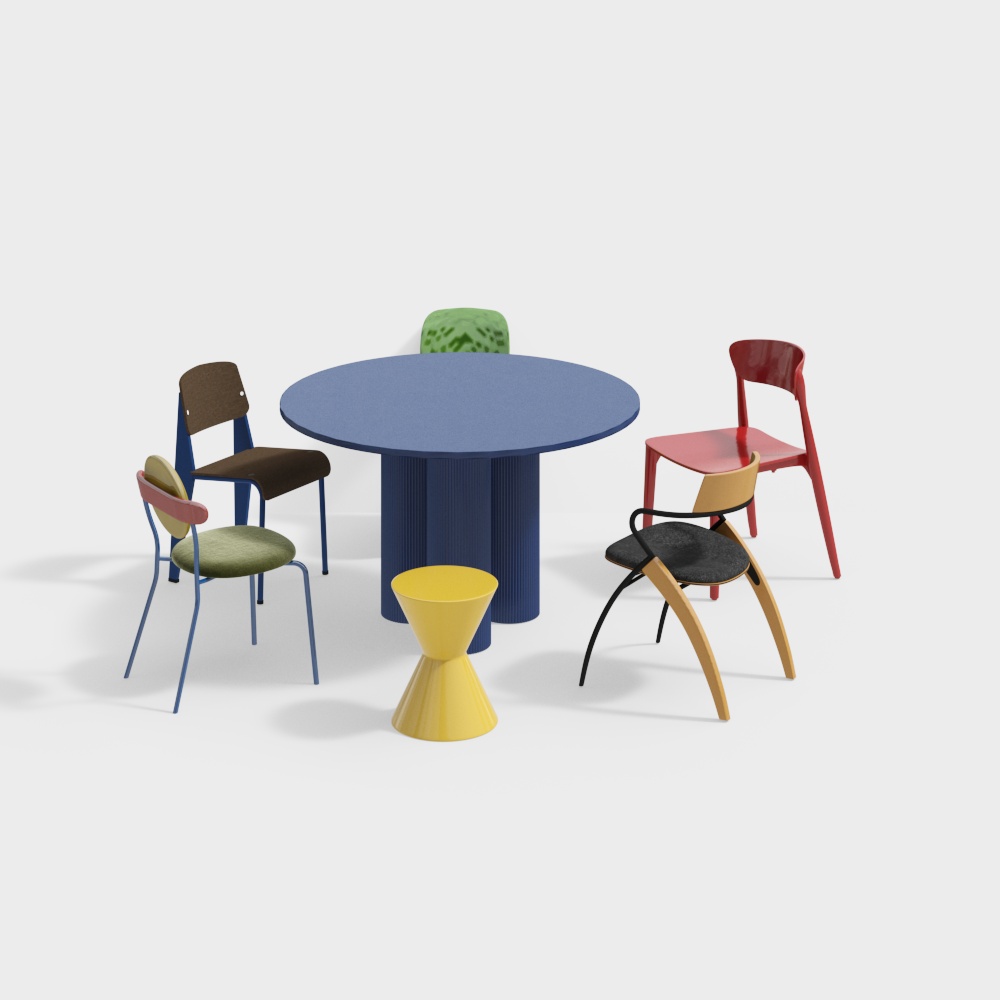 Modern Dopamine Dining Table and Chair Set