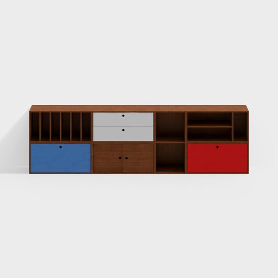 Colorful Cube Cabinet 3D model for Modern Spaces