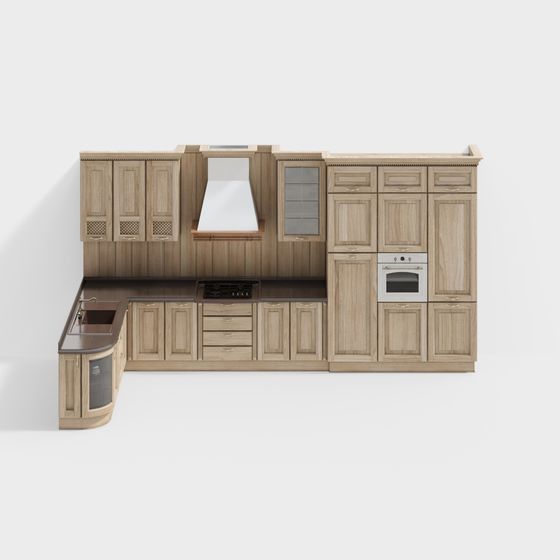 Classic Modern Kitchen 3D Model Design