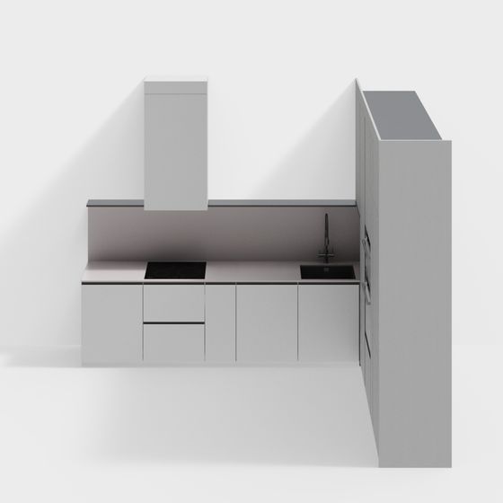 Modern Minimalist Kitchen 3D model