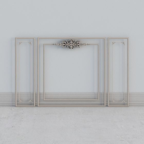 Chic Vintage Frame Set 3D model for Creative Designs