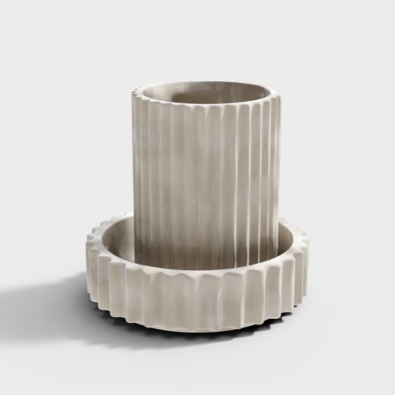 Ripple Vase Low Poly 3D model