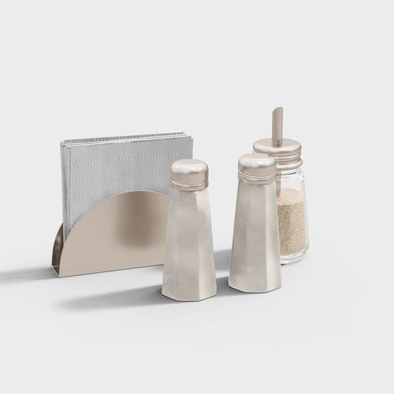 Stylish Kitchen Spice Set 3D model