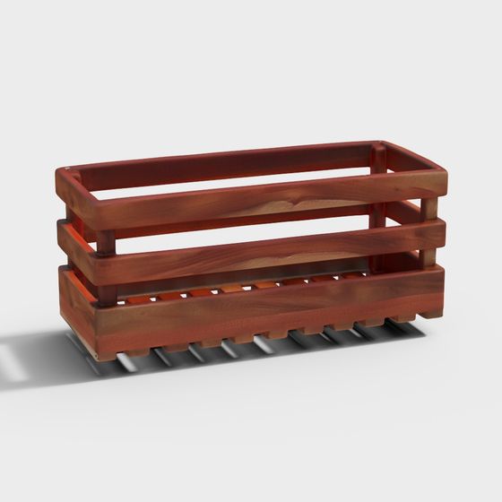 Retro Wooden Fruit Basket 3D Model for Creative Projects