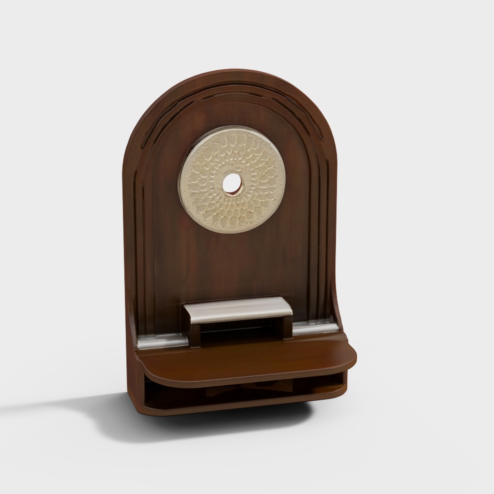 Retro Wall-Mounted Decor Shelf – Classic Wood Design