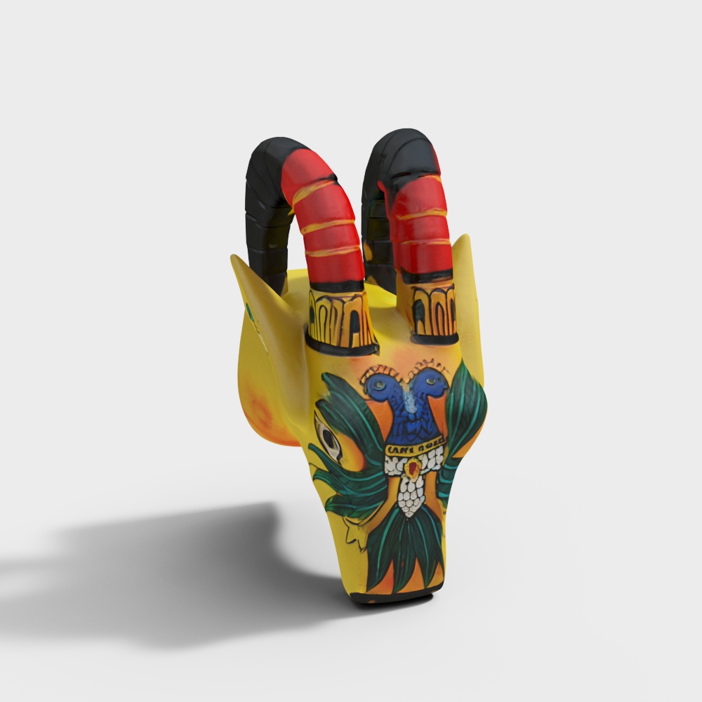 Tattooed Hand 3D Model – Low-Poly Colorful Design