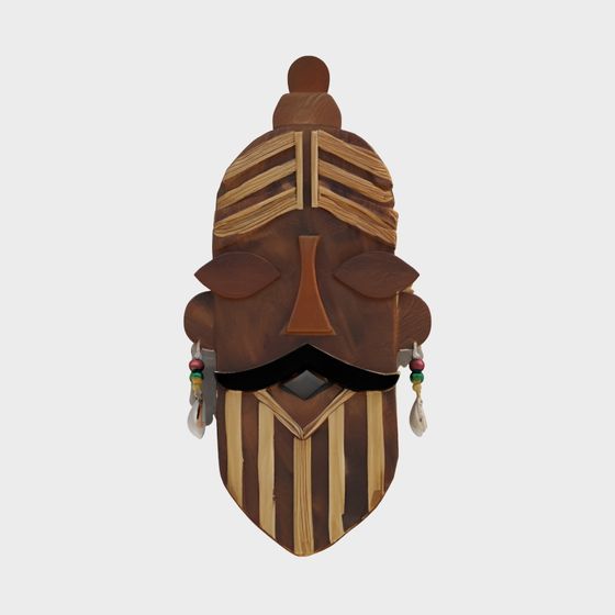 African Tribal Mask 3D model: Unique Artistic Design