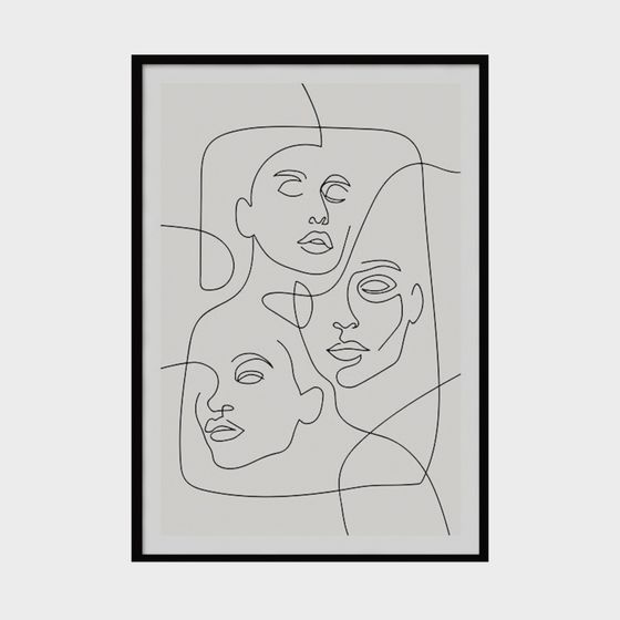 Abstract Contour 3D model for Modern Design