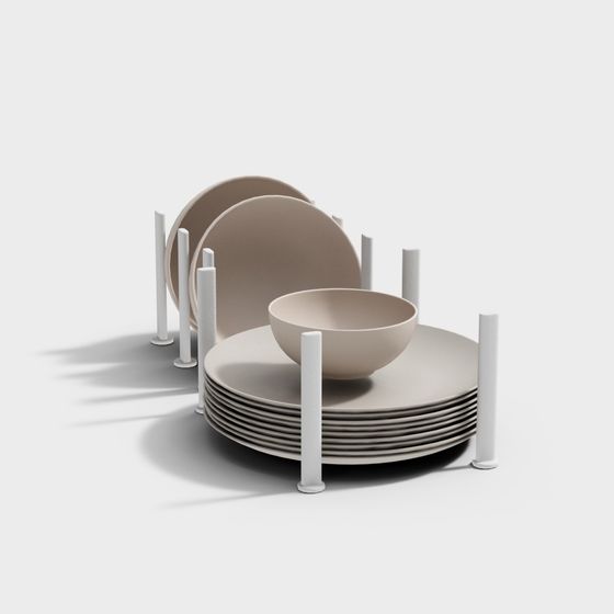 Stylish Tableware Set 3D model for Your Designs
