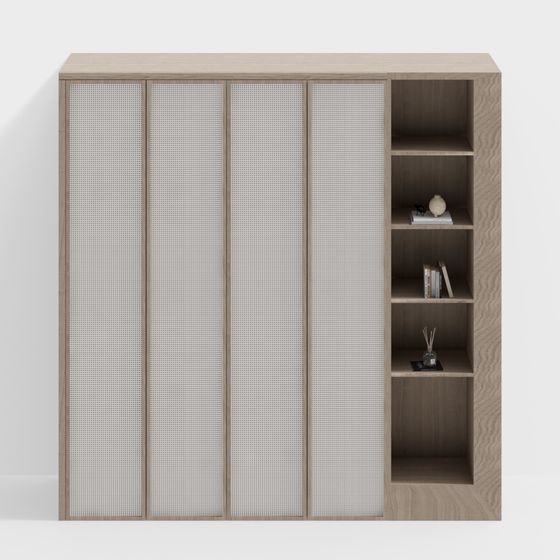 Wood Grain Bookshelf 3D model