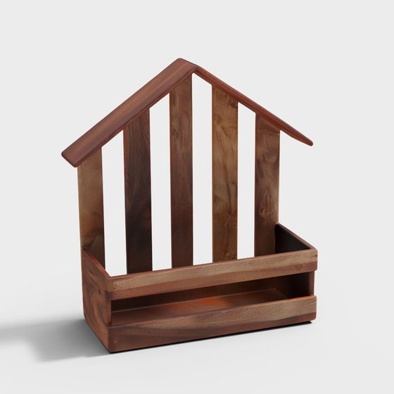 Charming Low-Poly Wooden Cabin 3D model