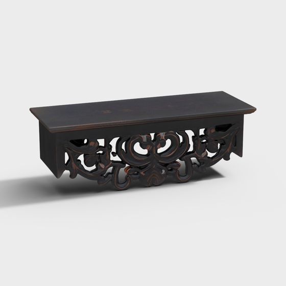 Ancient Floral Long Bench 3D model for Modern Design