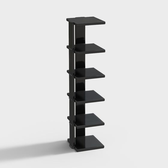 Elegant Minimalist Bookshelf 3D model for Creative Projects