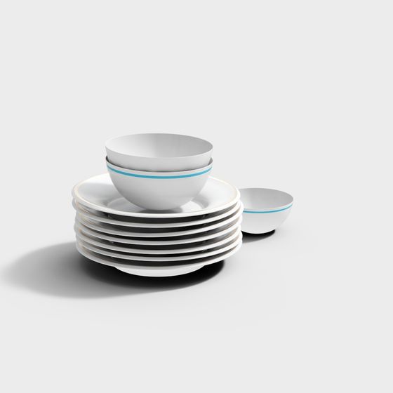 Minimalist Dinnerware Set 3D model