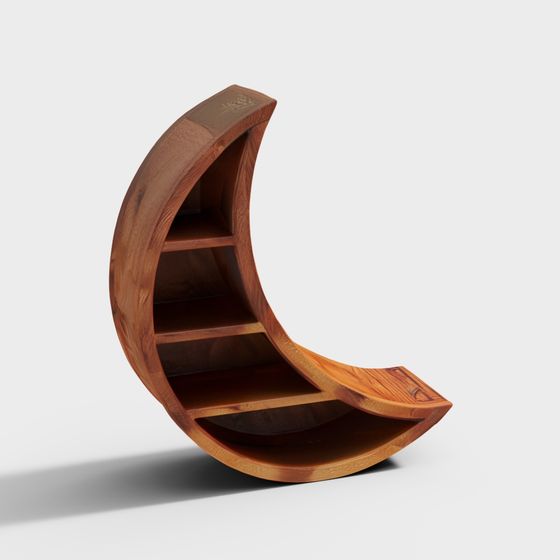 Low Poly Moon Bookshelf 3D model