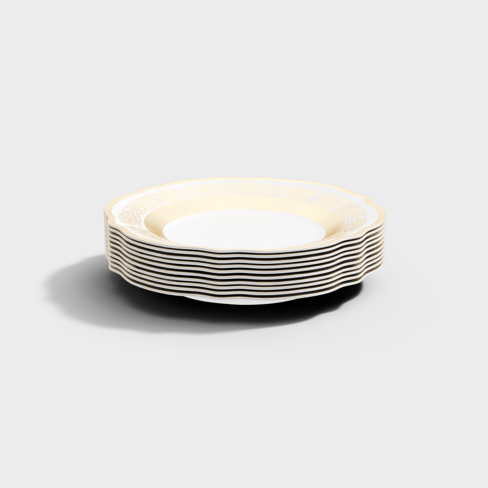 Piatto Semplice in Ceramica a Pizzo Europeo