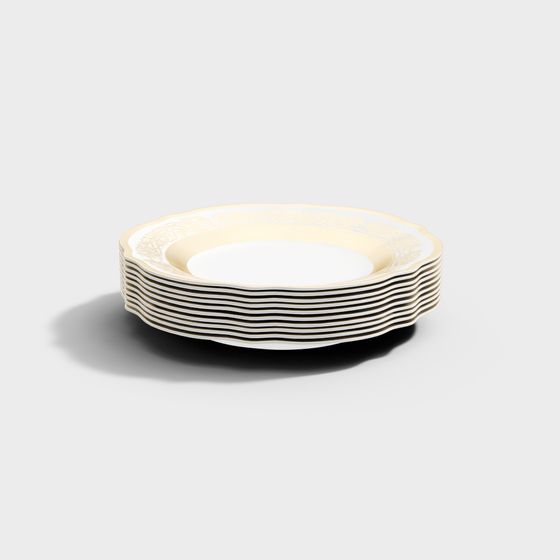 Piatto Semplice in Ceramica a Pizzo Europeo