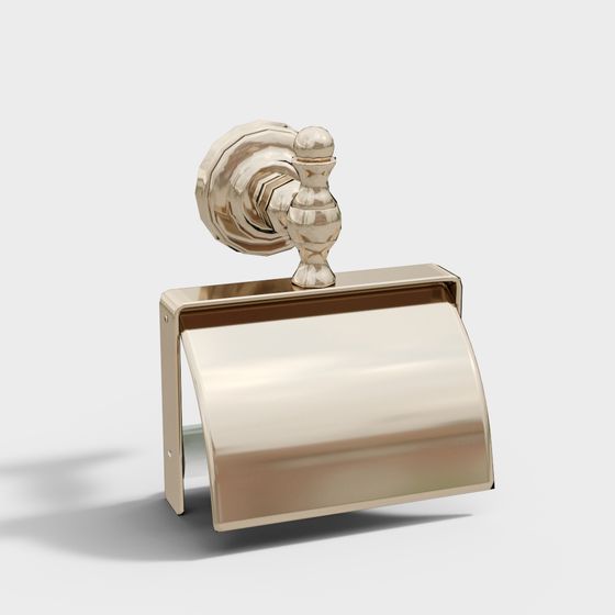 Elegant Gold Toilet Paper Holder 3D model