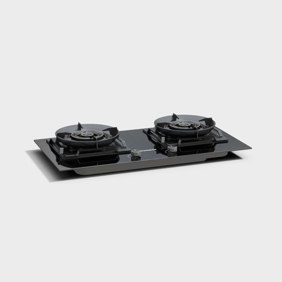 Sleek Double Burner Kitchen Stove 3D model