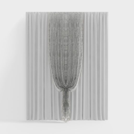 Classic Low-Poly Curtain 3D Model for Contemporary Spaces