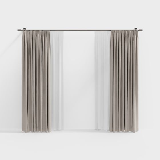 Stylish Low-Poly Curtain 3D model for Contemporary Spaces