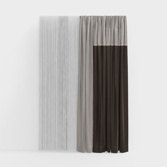 Stylish Curtain Series 3D Model for Modern Spaces