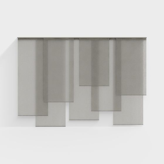Elegant Origami Curtain 3D Model for Contemporary Spaces