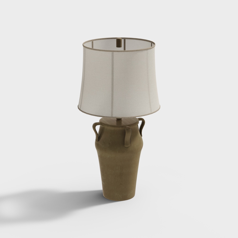 Retro Table Lamp 3D Model – Vintage Ceramic Design
