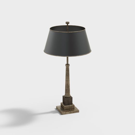 Vintage Table Lamp 3D model with Retro Charm