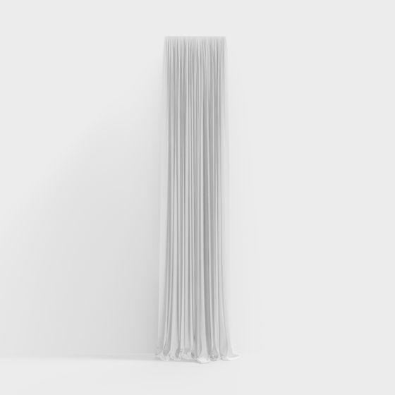 Stylish Low-Poly Curtain Column 3D model