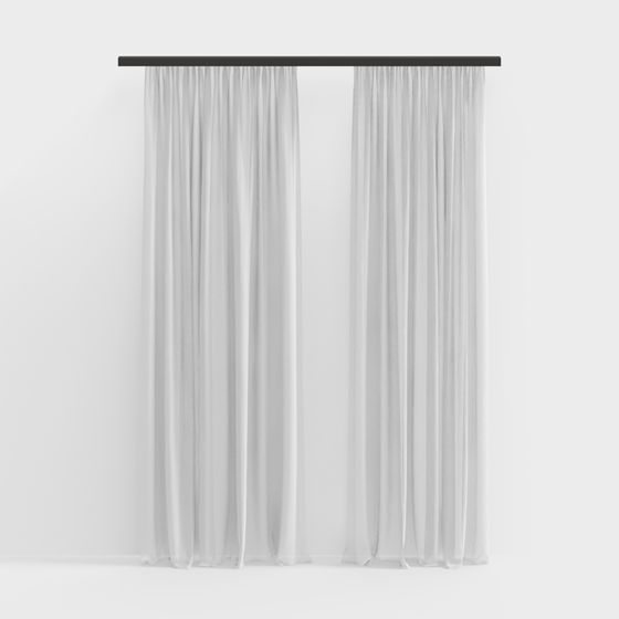 Stylish Sheer Curtain 3D Model for Contemporary Spaces