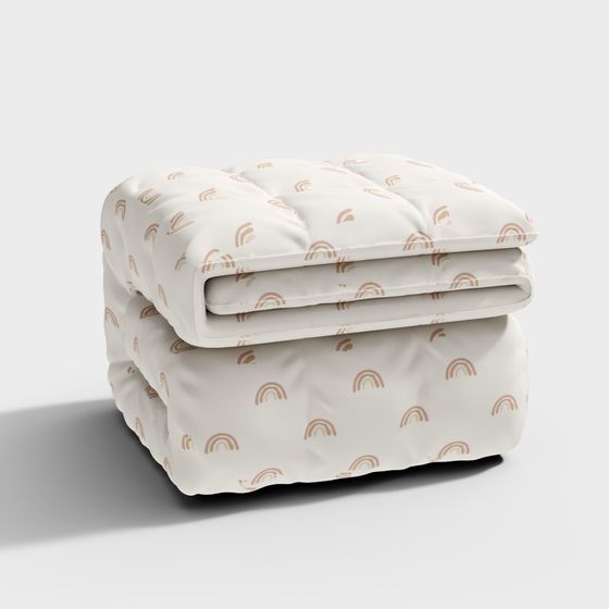 Cozy Low-Poly Pouf 3D Model for Modern Interiors