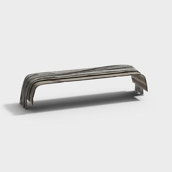 Sleek Streamlined Bench 3D model