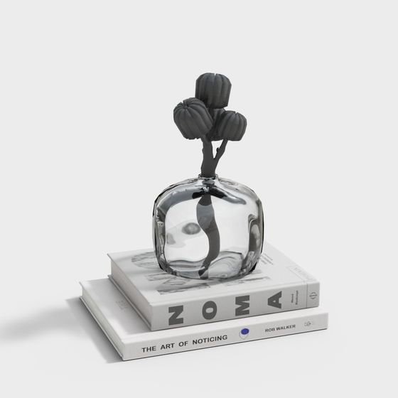 Glass Vase with Tulip 3D model