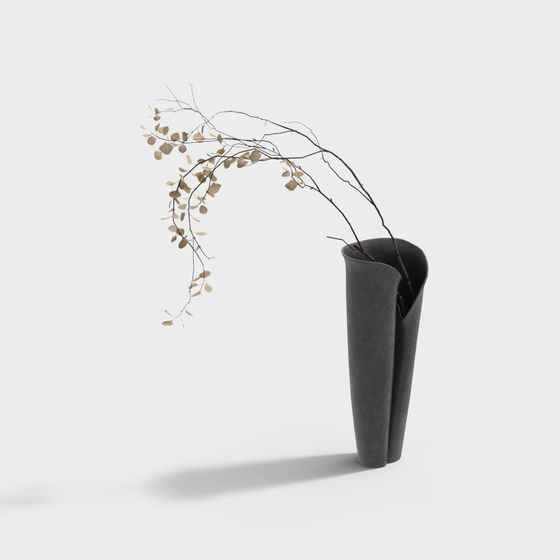 Origami Vase 3D model for Artistic Spaces